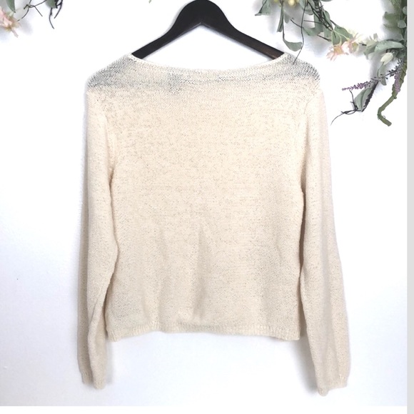 Liz Claiborne cream long sleeve knit sweater - Picture 2 of 4